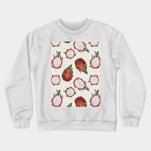 Red dragon fruit on off white Crewneck Sweatshirt by katerinamk